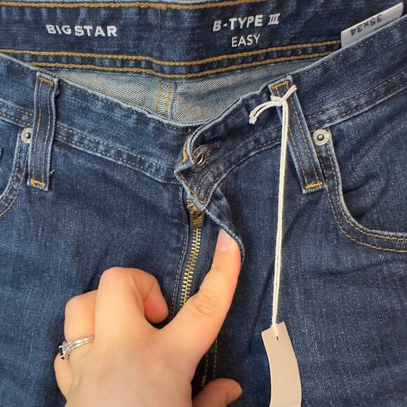NWT Big Star Men’s B-Type III Easy Denim Jeans Size 35x34 Straight Leg Blue - Picture 4 of 10